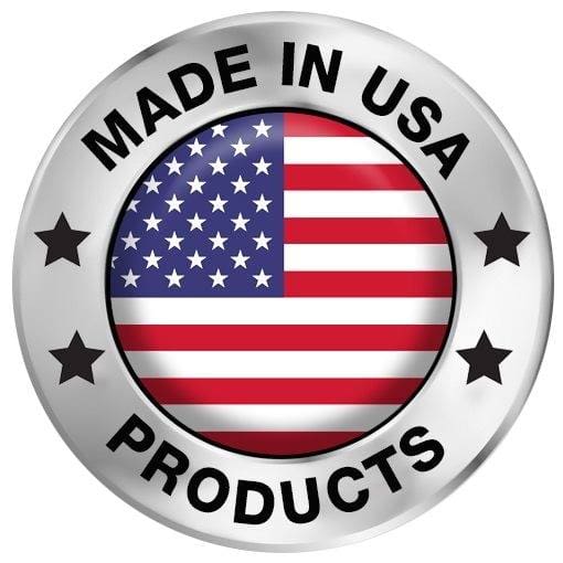 Made in USA badge with flag.